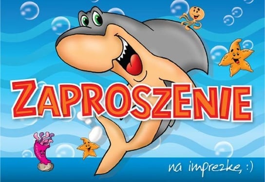 Passion Cards, Zaproszenie ZZ-035 Imprezka - rekin Kukartka