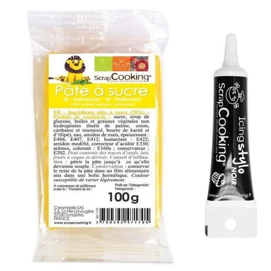 Pasta cukrowa żółta 100 g + Lukier czarny Youdoit