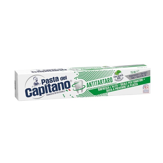 Pasta del Capitano, Antitartaro Bio, Pasta do zębów z ekstraktem z szałwii i tymianku, 75ml Pasta del Capitano