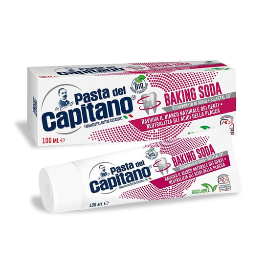 Pasta del Capitano, Baking Soda Toothpaste, Wybielająca pasta do zębów z sodą oczyszczoną, 100 ml Pasta del Capitano