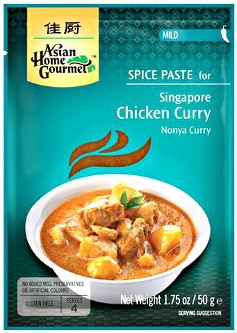Pasta do singapurskiego kurczaka curry, Nonya Curry 50g - Asian Home Gourmet Asian Home Gourmet