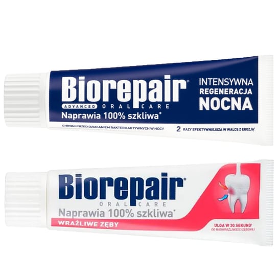 Pasta do zębów Biorepair Night 75ml + Pasta do zębów Biorepair Wrażliwe Zęby 75ml Biorepair