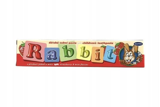 Pasta do zębów dla dzieci o smaku truskawki i mięty z fluorem, 4+, Rabbit HAPPY RABBIT
