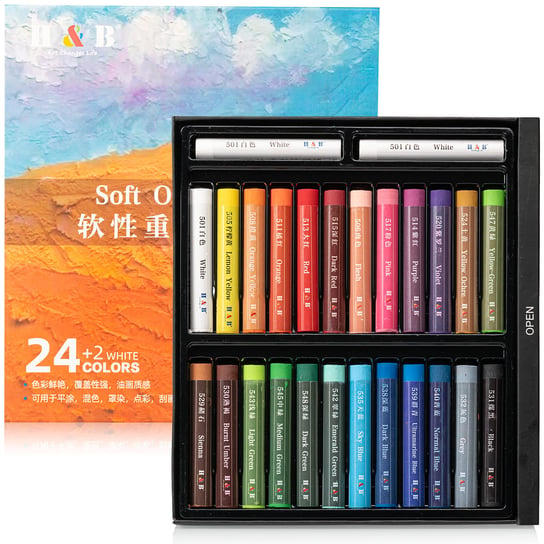 Pastele olejne 24 kolory, miękkie kredki pastelowe zestaw dla artystów Inna marka