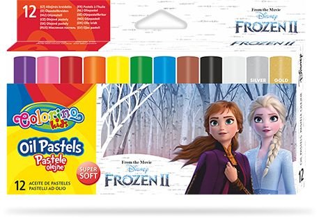 Pastele olejne, trójkątne, Colorino Kids, Frozen, 12 kolorów Colorino