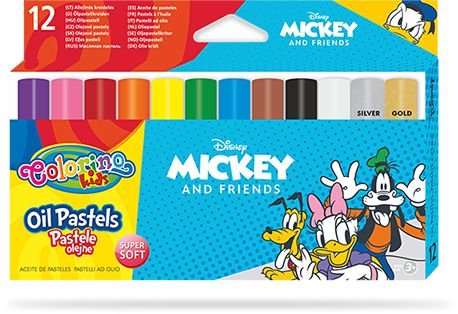 Pastele olejne, trójkątne, Colorino Kids, Mickey, 12 kolorów Colorino