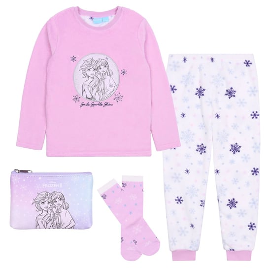 Pastelowy zestaw piżamy ze skarpetkami i portmonetką Anna i Elsa Kraina Lodu 3-4lata 104 cm Disney