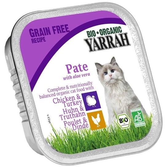 Pasztet z kurczaka i Indyka z aloesem dla kota dorosłego BIO Yarrah, 100g Yarrah