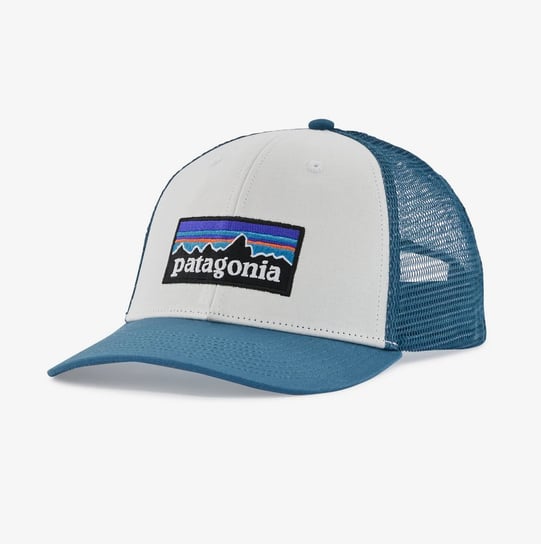 Patagonia Czapka Z Daszkiem P-6 Logo Lopro Trucker Hat White W/Wavy Blue Patagonia