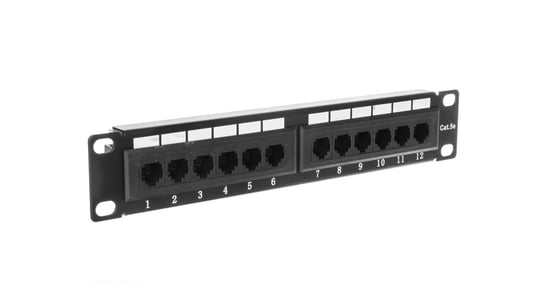 Patch panel 10 cali 12Port cat 5e wyposażony czarny 10-0004 SABAJ-SYSTEM