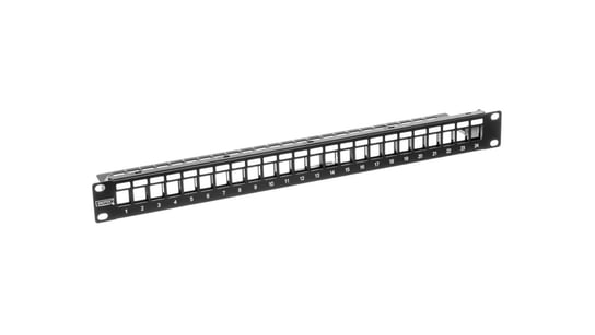 Patch panel pusty 19 cali 24x keys 1U czarny (RAL 9005) DN-91411 Assmann