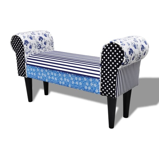 Patchworkowa ławka rustykalna 100x32x54 niebiesko- Inna marka