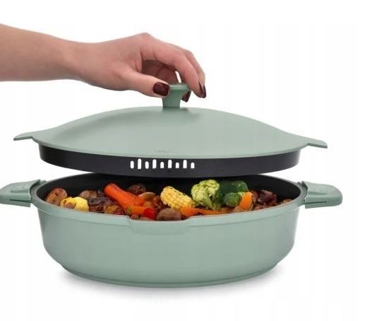 Patelnia Z Pokrywką 28 Cm 3,9 L Fern Nieprzywierająca Qualum Basic Inna marka