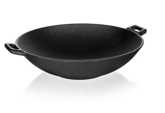 PATELNIA ŻELIWNA WOK Garnek duża ciężka 36,5 cm z żeliwa kociołek Banquet