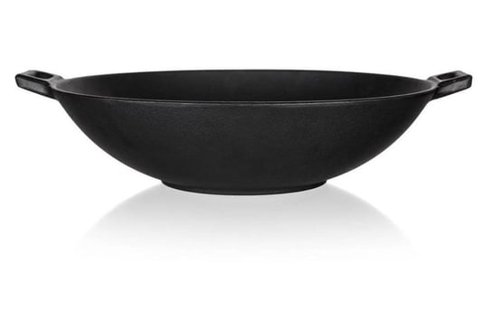 PATELNIA ŻELIWNA WOK Garnek duża ciężka 36,5 cm z żeliwa kociołek czarna Banquet