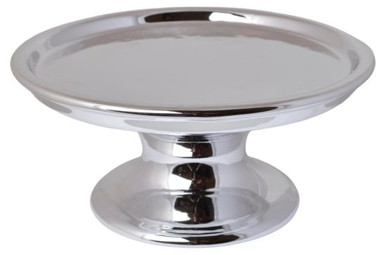 Patera ceramiczna okrągła srebrna duża 21,5x21,5x10 cm Ewax