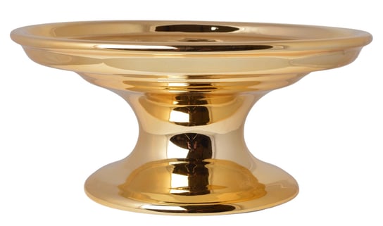 Patera ceramiczna okrągła złota duża 21,5x21,5x10 cm Ewax