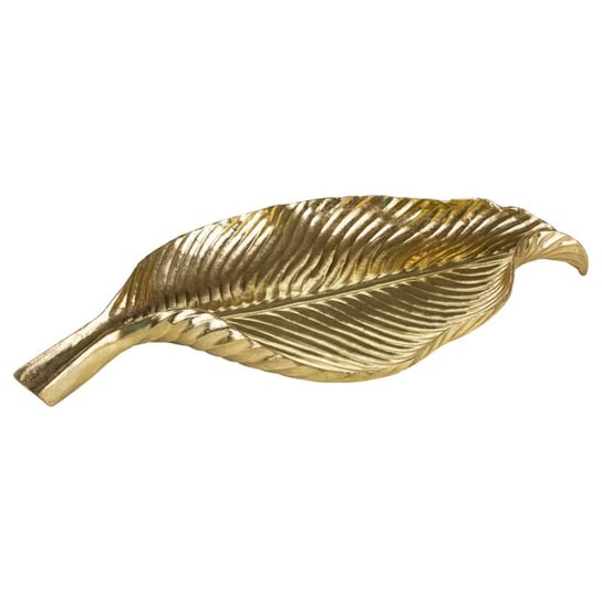 Patera ceramiczna złota w kształcie liścia 39X18X5 ELIOT Eurofirany
