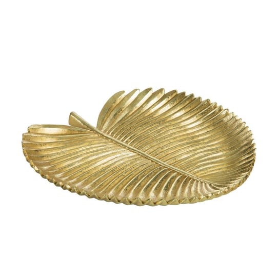 Patera dekoracyjna złota liść monstery 28X28X3 FEMI Eurofirany