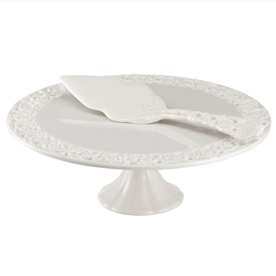 Patera do ciasta 30cm z łopatką CLARA IVORY VILLA ITALIA VILLA ITALIA