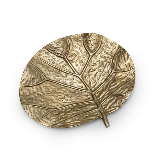 Patera metalowa Karen 27x23 złota w formie liścia Eurofirany Eurofirany