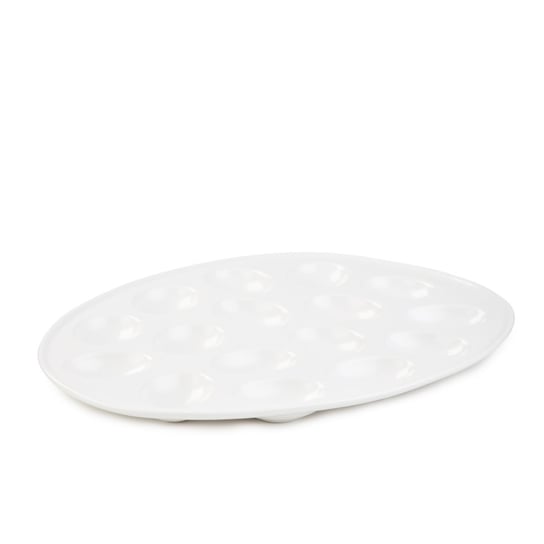 Patera porcelanowa NELSON na jajka 16 szt. matowa 34x26x2 cm HOMLA Homla