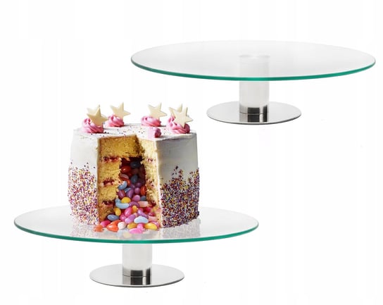 PATERA szklana obrotowa okrągła na ciasto owoce tort bankietowa duża 30 cm Festa Italia