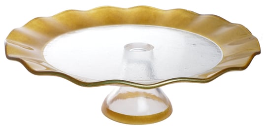 Patera szklana ze złotym rantem 33x33x12 cm Ewax