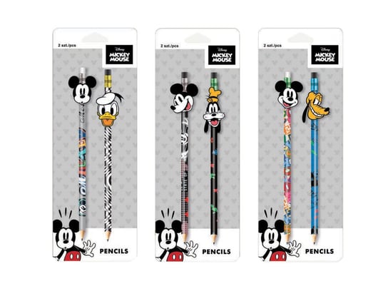 PATIO, Ołówki z gumową nakładką Disney Fashion Mickey Mouse, 2 szt. Disney