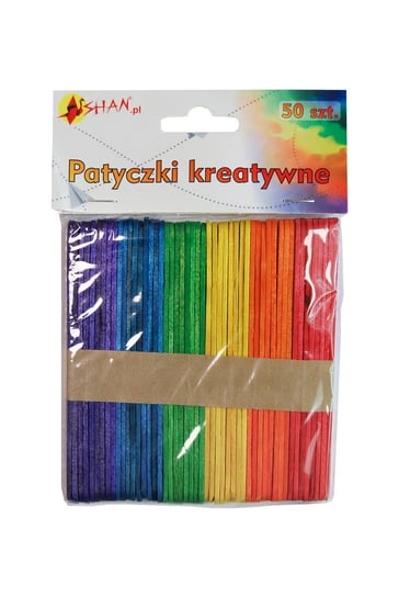 Patyczki kreatywne drewniane kolorowe 11 cm  50 szt  Shan SPT01 Shan