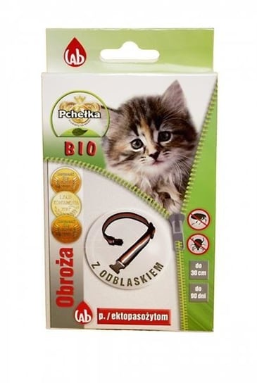 Pchełka Obroża BIO dla kotów wrażliwych z odblaskiem - obroża przeciw pchłom i kleszczom Laboratorium Organiczne
