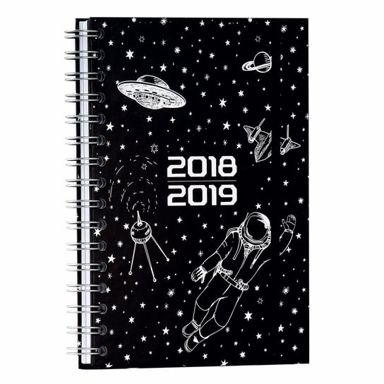 PD Kosmos, kalendarz książkowy 2018/2019, format A5, czarno-biały Eurograf