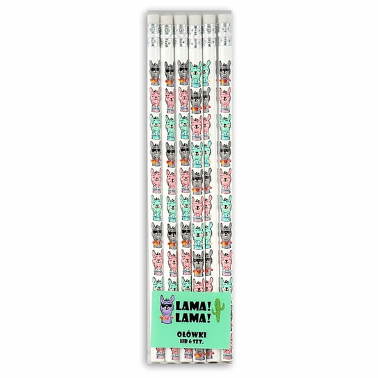 PD Lama, ołówki z gumką, 6 szt. Paperdot