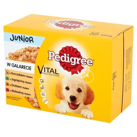 PEDIGREE Junior mokra karma dla szczeniąt mix smaków w galaretce 12x100 g PEDIGREE