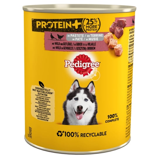 PEDIGREE Protein mokra karma dla psa dziczyzna i drób w musie puszka 800 g Mars