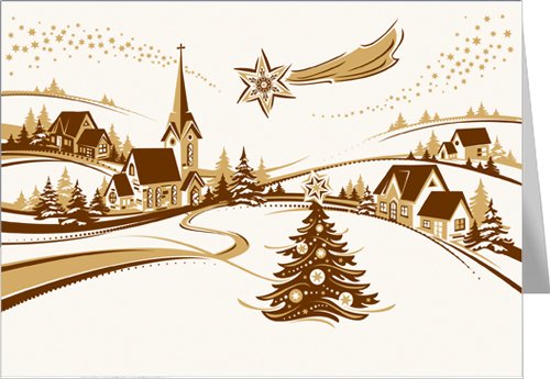 Pejzaż świąteczny kartka z życzeniami T-T 15 Czachorowski