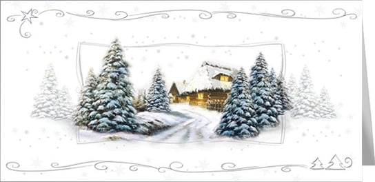 Pejzaż zimowy kartka świąteczna L-T 939 Czachorowski