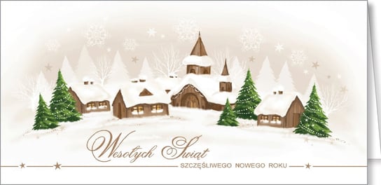 Pejzaż zimowy kartka z życzeniami L-T 1009 Czachorowski