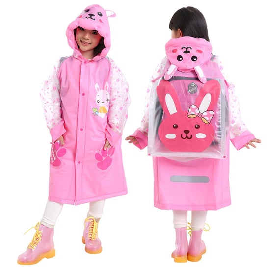 Peleryna płaszcz przeciwdeszczowy dziecięcy różowy tworzywo EVA Inna marka