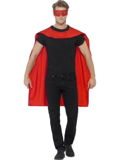 Peleryna superbohater z maską, czerwona, rozmiar uniwersalny Smiffys