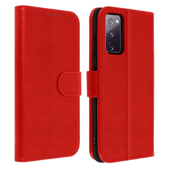 Pełne etui Back Cover Samsung Galaxy S20 FE z funkcją podstawki - Czerwone Avizar