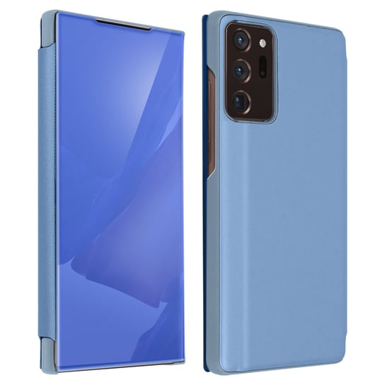 Pełne etui do Galaxy Note 20 Ultra z lusterkiem Translucent Flap Design - niebieskie Avizar