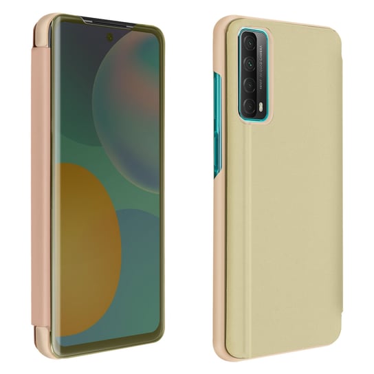 Pełne etui do Huawei P smart 2021 z klapką Translucent Mirror Design - złote Avizar