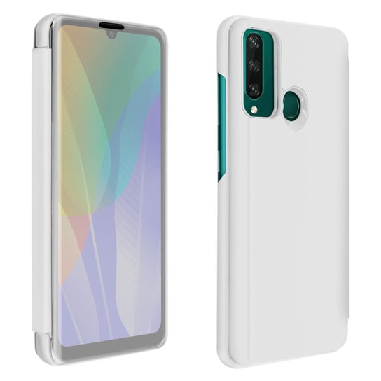 Pełne etui do Huawei Y6p z przezroczystym lusterkiem Flap Design - srebrne Avizar