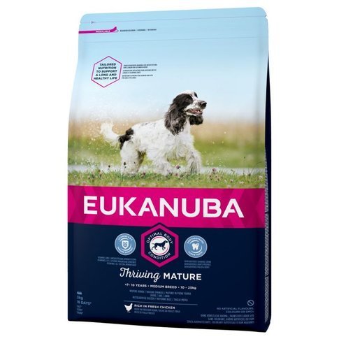 Pełnoporcjowa karma dla dojrzałych psów EUKANUBA Thriving Mature Medium Breed, 15 kg Eukanuba