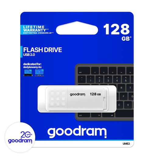 Pendrive 128GB USB 2.0 GOODRAM UME2 White UME2-1280W0R11 GoodRam