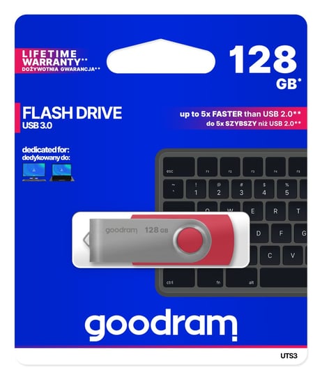 Pendrive 128GB USB 3.0 GOODRAM UTS3 Red UTS3-1280R0R11 GoodRam