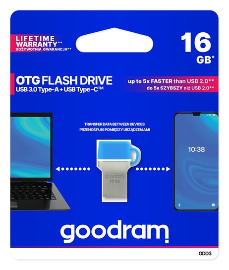 Pendrive 16GB USB 3.0  GOODRAM ODD3-0160B0R11 Blue-Silver (38523458 ) GoodRam