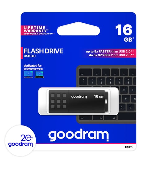 Pendrive 16GB USB 3.0 GOODRAM UME3 Black UME3-0160K0R11 GoodRam