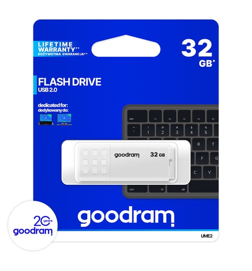 Pendrive 32GB USB 2.0 GOODRAM UME2 White UME2-0320W0R11 GoodRam